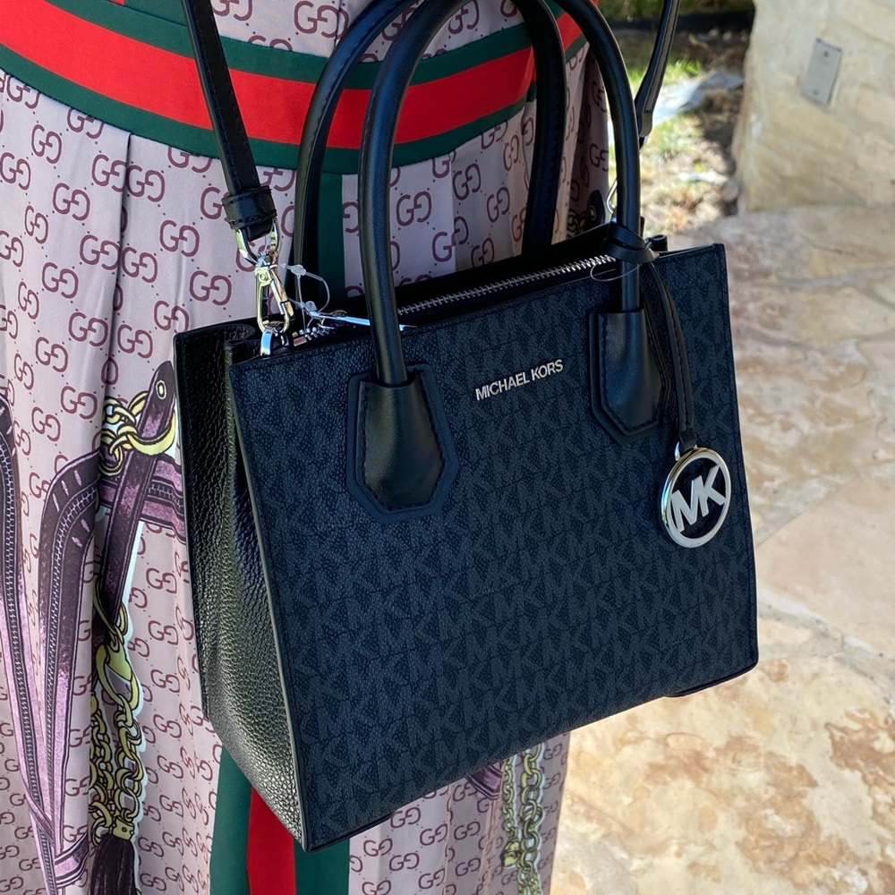 Michael Kors Mercer Medium signature satchel black - Picture 10 of 11